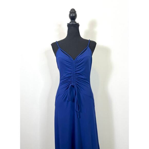 Proenza Schouler White Label Midi Dress in Blueberry Size 6 V-Neck Ruched Jersey - Picture 5 of 7